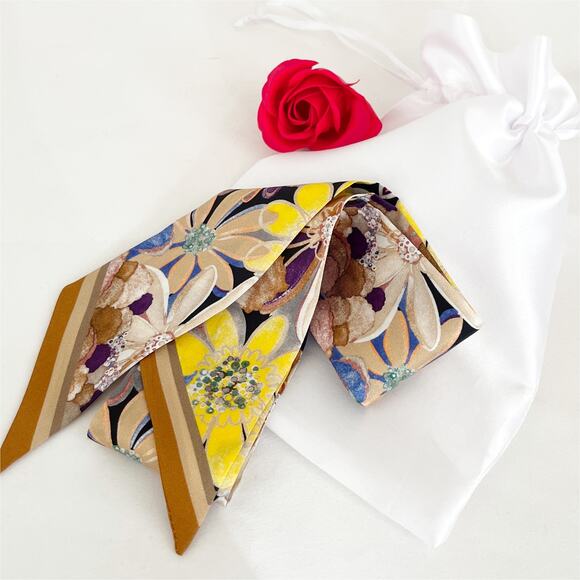 TWILLY Silk Midnight Park Twill Band Headband Scarf - Picture 11 of 11